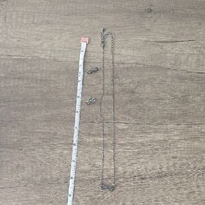 Silver Chain Necklace with Earrings Marcasite Infinity